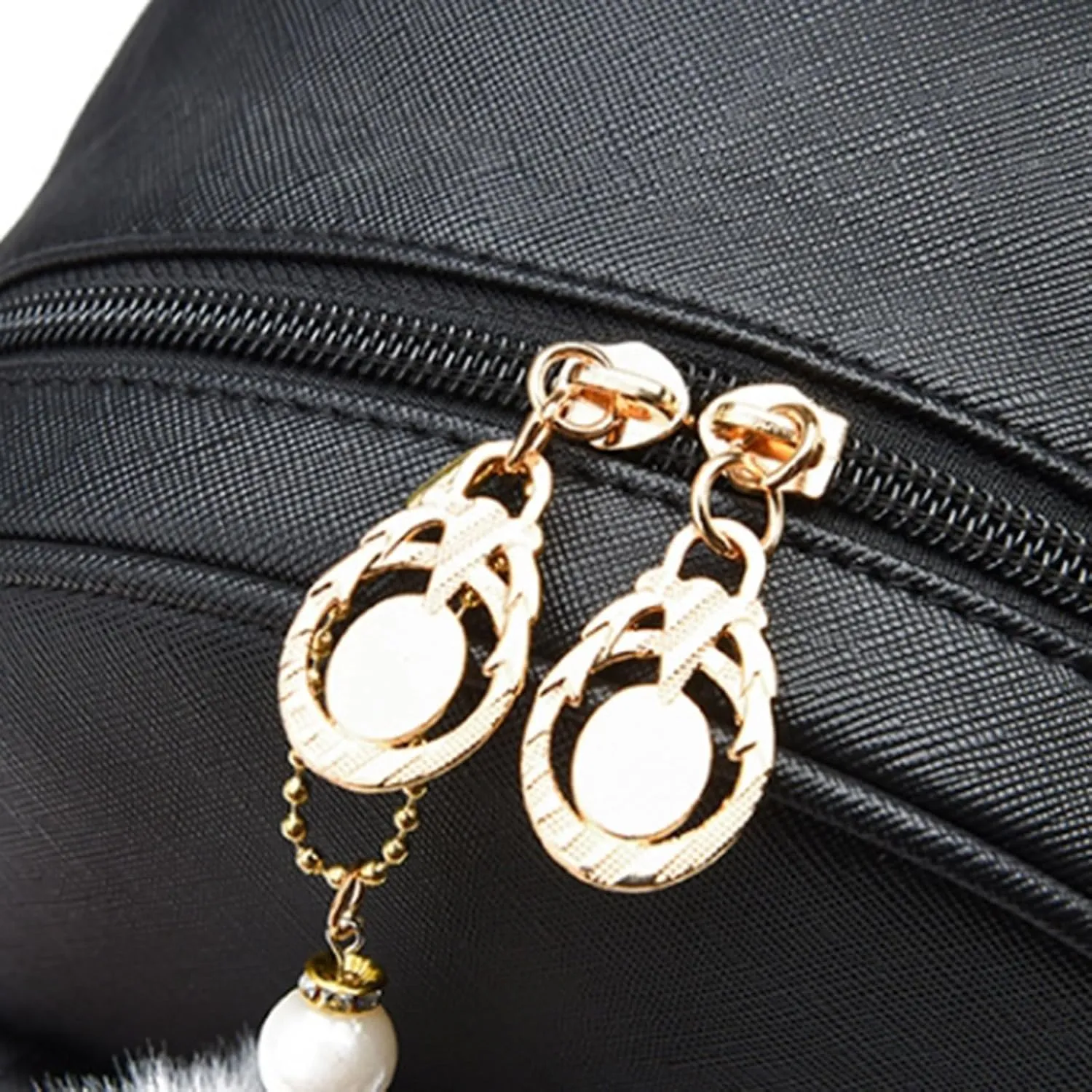 Women's Function Casual Backpack Transparent Practical Large Capacity Zipper Backpacks Nylon Fabric Shoulder Bag