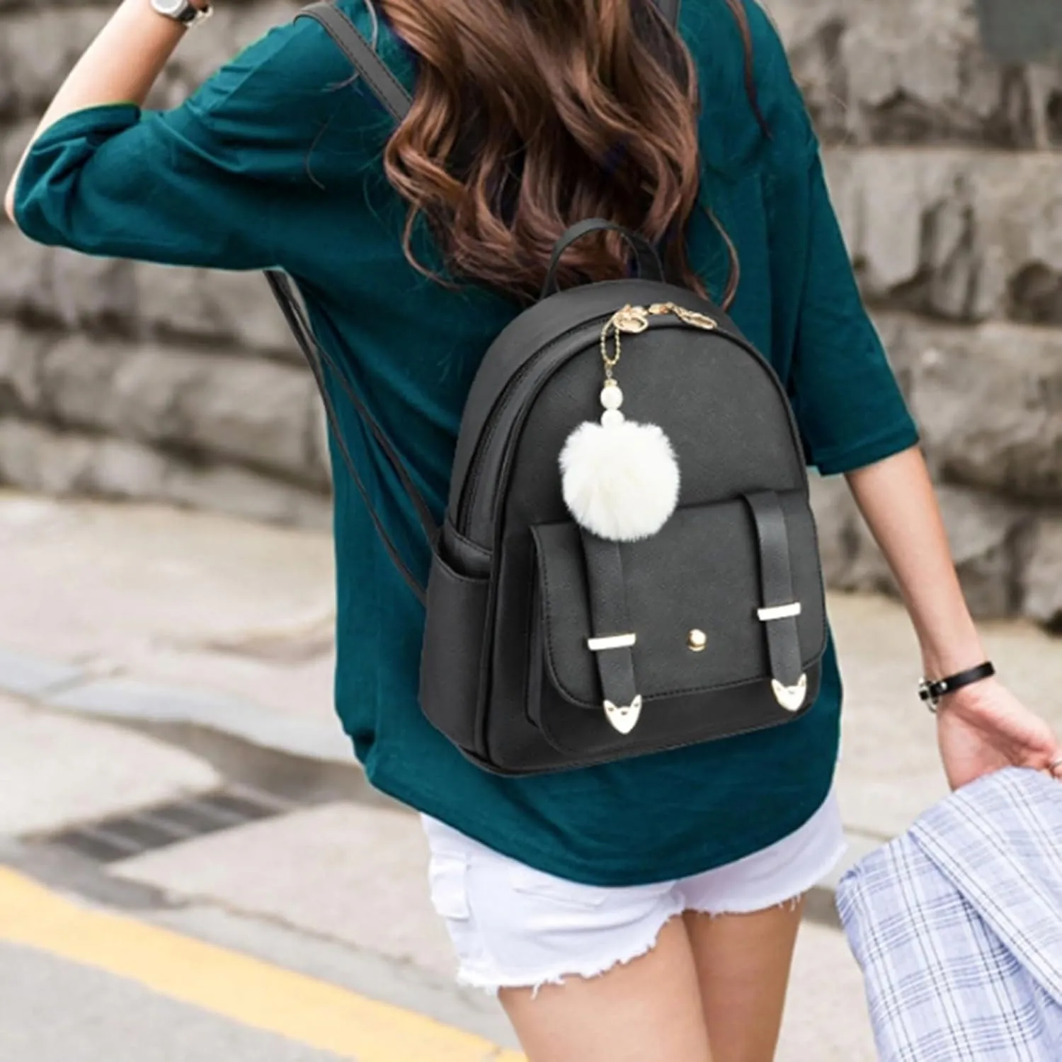 Women's Function Casual Backpack Transparent Practical Large Capacity Zipper Backpacks Nylon Fabric Shoulder Bag