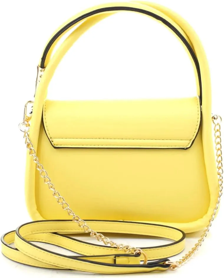 Womens Girls Small Vegan Leather Top-Handle Satchel Clutch Purse Crossbody Bag