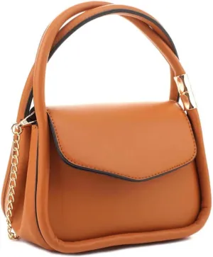 Womens Girls Small Vegan Leather Top-Handle Satchel Clutch Purse Crossbody Bag