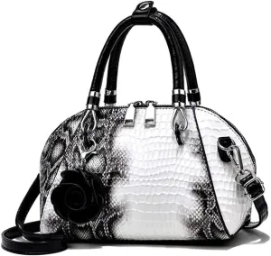 Women's Handbag Patent leather Top-Handle Purse Crocodile Print Shoulder Satchel