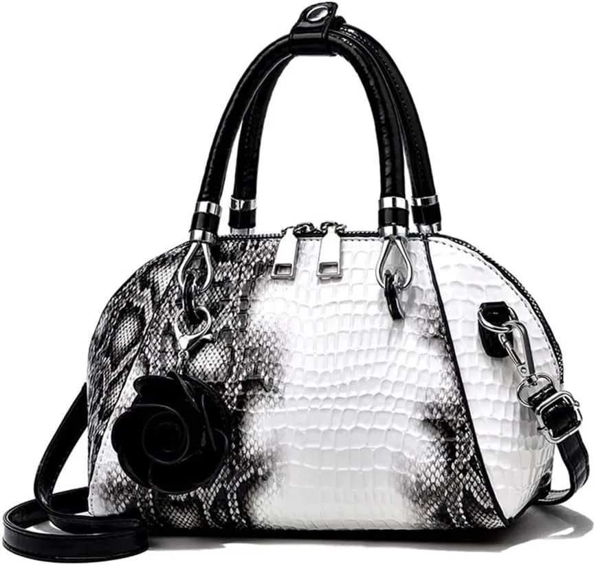 Women's Handbag Patent leather Top-Handle Purse Crocodile Print Shoulder Satchel