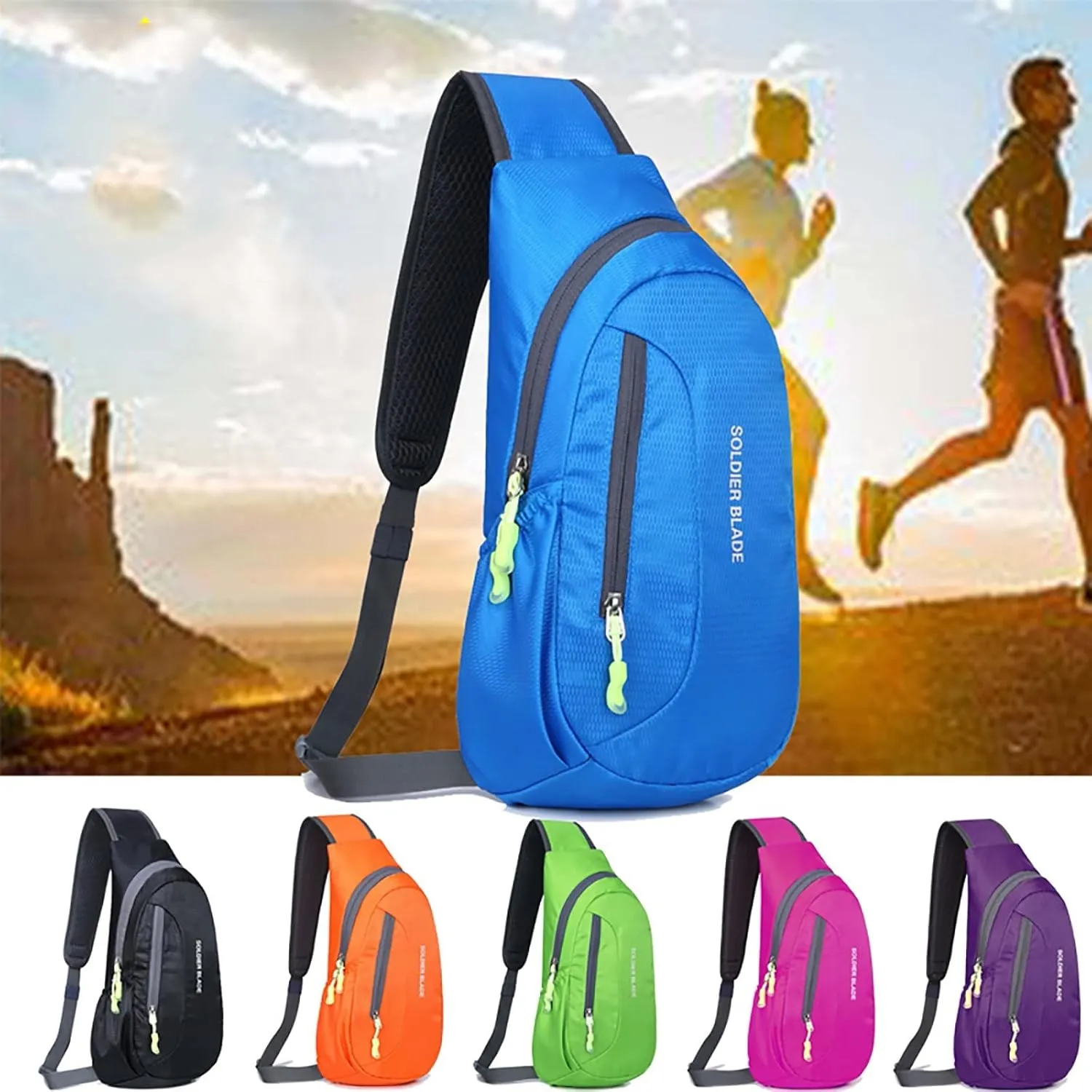 Women's Hiking Backpack Soft Leather Travel Purse Crossbody Wallet Purses with Card Slots Mens Work Backpack(Blue, A)