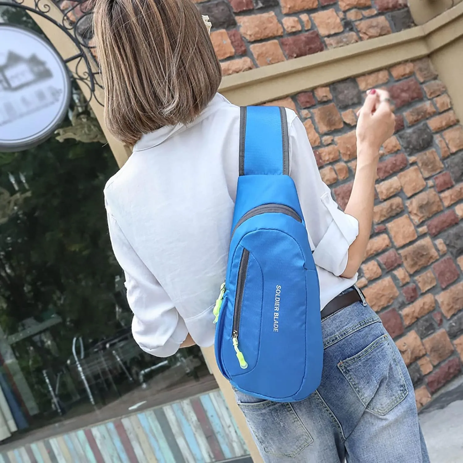 Women's Hiking Backpack Soft Leather Travel Purse Crossbody Wallet Purses with Card Slots Mens Work Backpack(Blue, A)