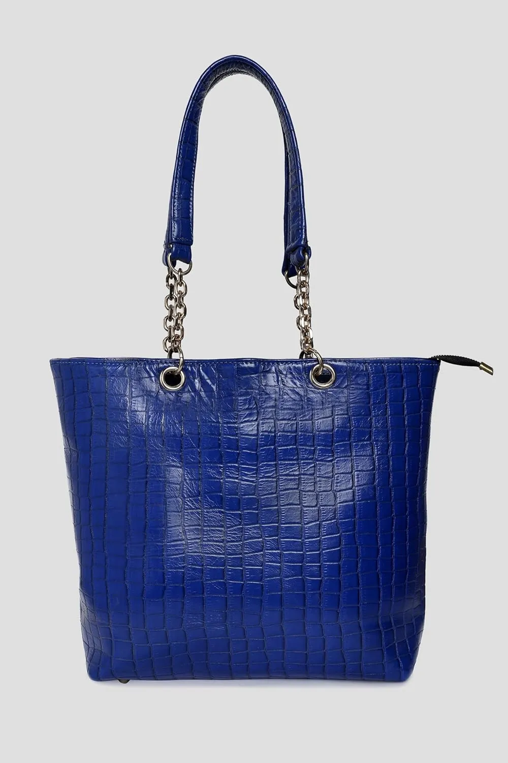 Women's Leather Handbag Women Croc Embossed Tote Bag Chain Straps | Elegant Large Shoulder Handbags For Woman