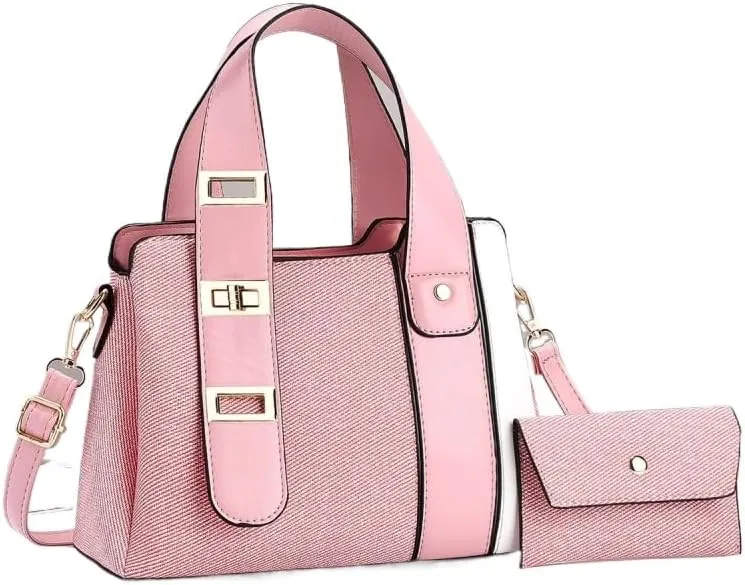 Women's Multi-Layer Shoulder Bag Large Capacity Color-Blocked Handbag Zip Compartments Tote Bag Stylish Satchel