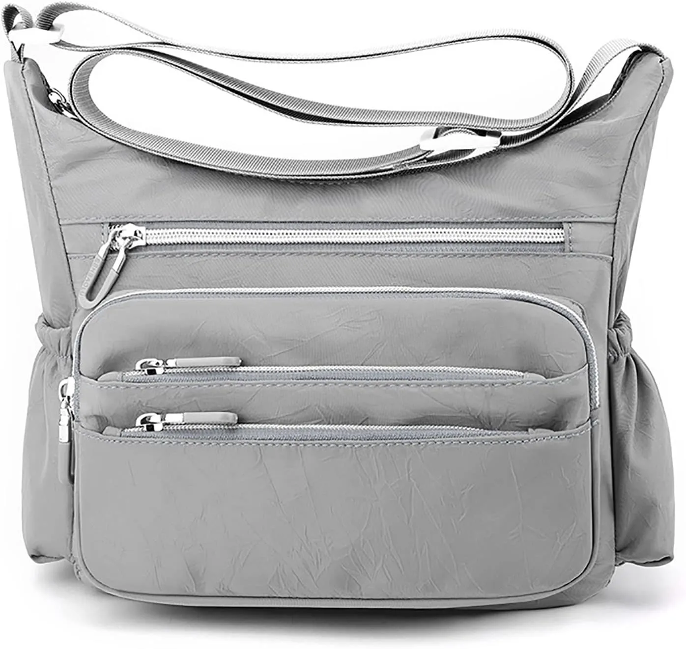 Womens Pocket Casual Crossbody Bag Ladies Shoulder Messenger Bags Handbag For Daily Use Travel Mens (Grey, One Size)