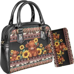 Womens Purse and Handbag Waterproof Top Handle Handbag Leather Satchel Shoulder Bag