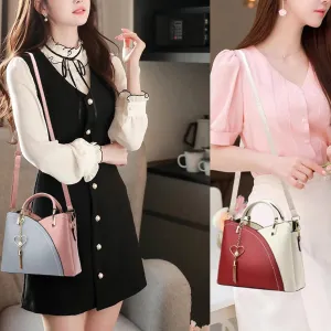 Women's Purses and Handbags Color Block Crossbody Bag Sets Lightweight Satchel Top Handle Tote Shoulder Bags
