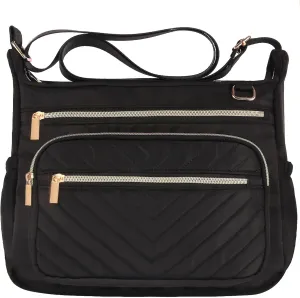 Women's Purses Crossbody Bag with RFID-Blocking Pocket, Lightweight Anti-Theft Travel Purse Quilted Shoulder Bag with Multiple Pockets & Key Holder, Ladies Tote for Daily Commuting, Work, Black