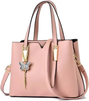 Women’s Red Leather Satchel Bag - Stylish Top Handle Purse & Crossbody Handbag for Casual Use