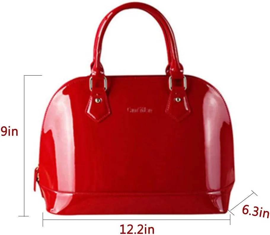 Women's Satchel Purse Large Tote Lady Shoulder Bag Patent Leather Handbag Top Handle Shell Bag