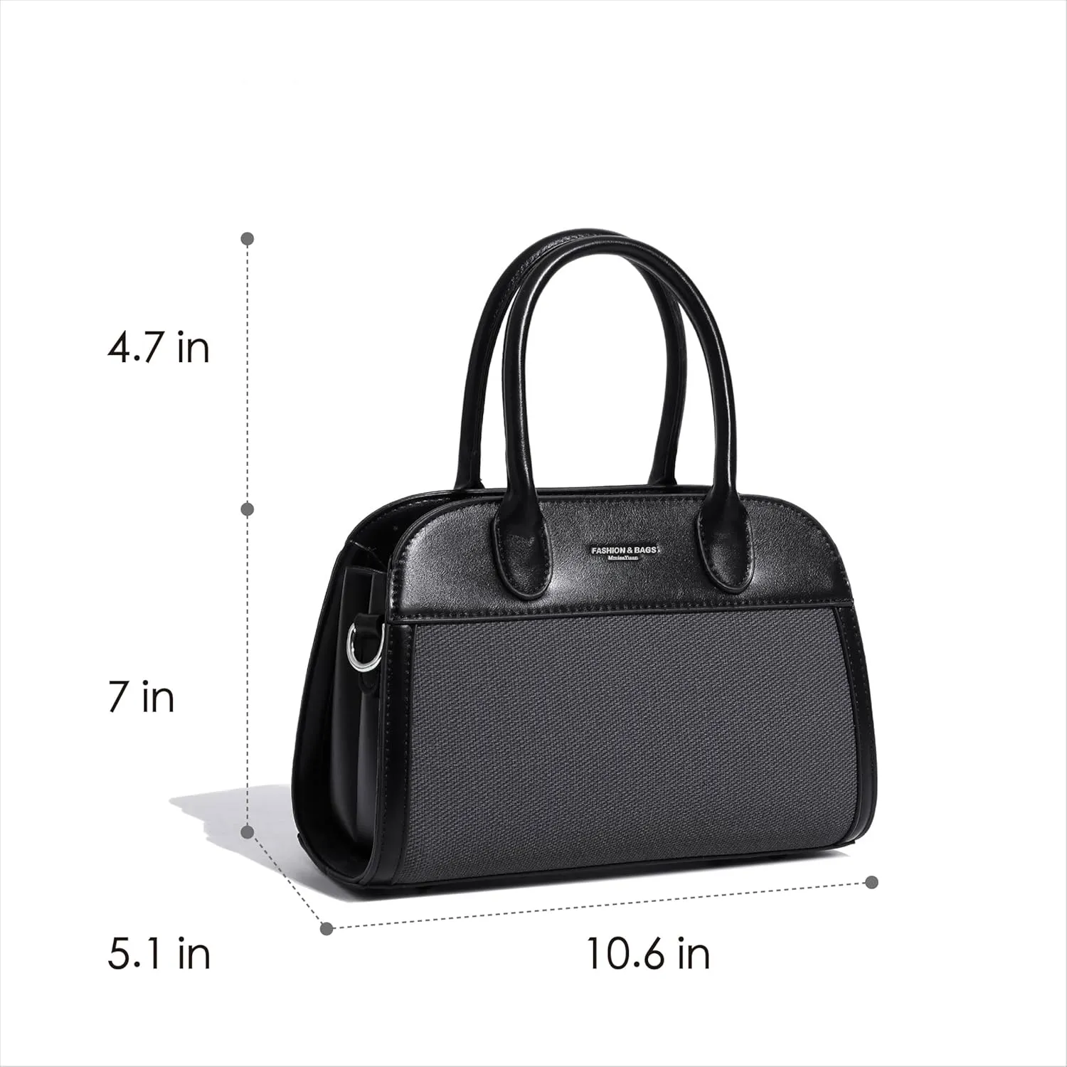 Women's Small Vegan Leather Top Handle Crossbody Satchel Tote Work Bag with Scarf