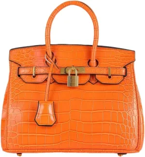 Women's Tote Bag Crossbody Purse 2025 Trendy Crocodile-Embossed Shoulder Bag with 11 Colors & 2 Sizes for Work Travel Daily