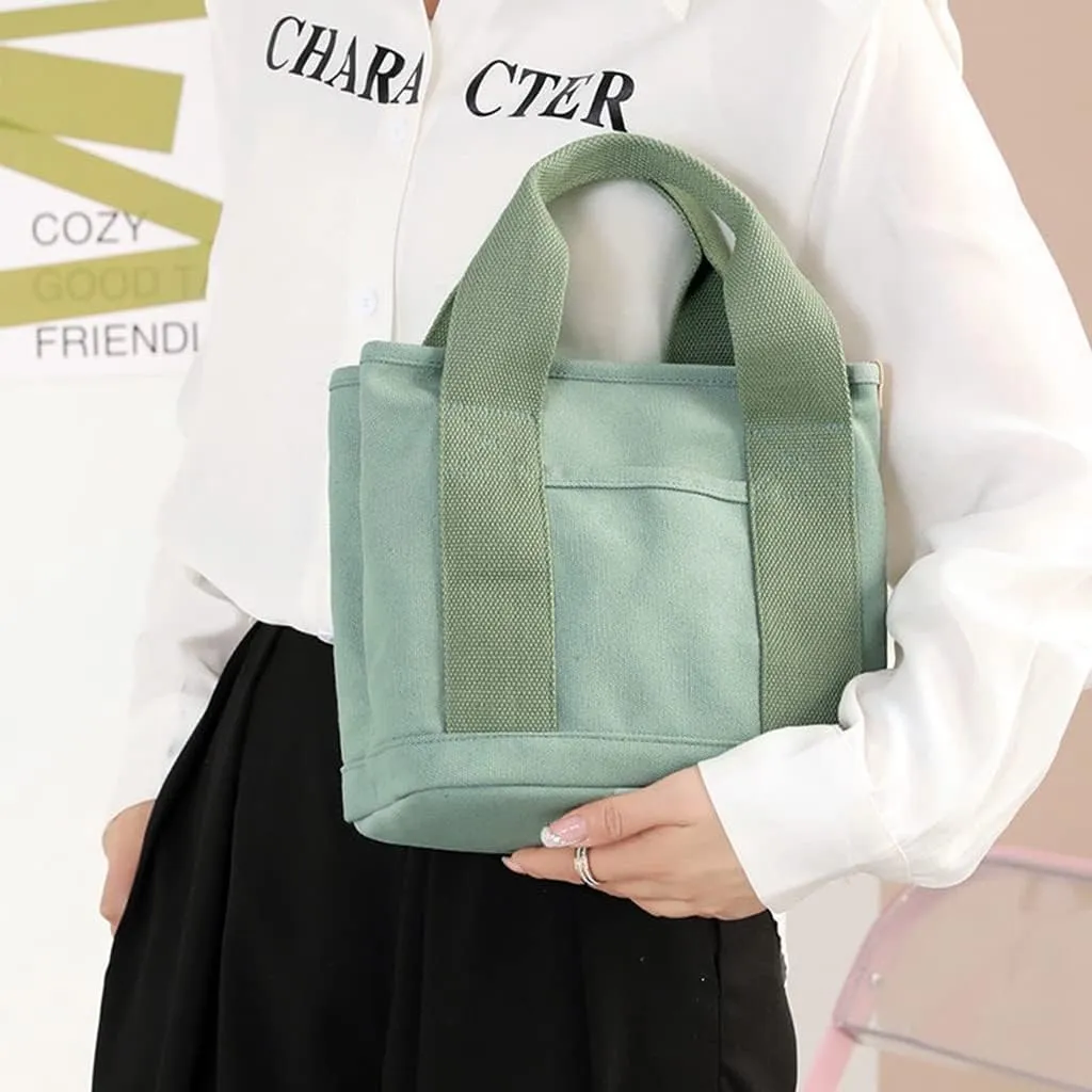 Women's Tote Purse Multi-pocket Handbags Heavy Duty Canvas Shoulder Bag Stored Bag Top Handle Satchel