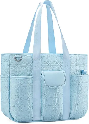 Work Tote Bag for Women with 15.6 Inch Laptop Compartment Quilted Nurse Bag for Work with Shoulder Strap