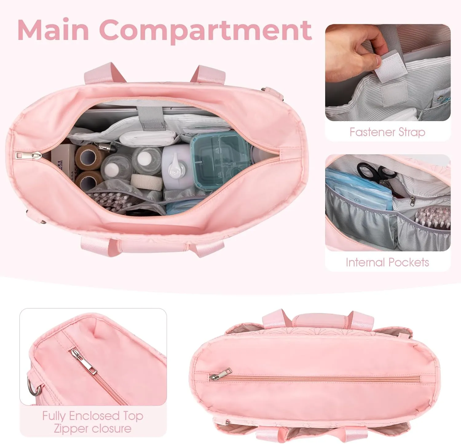 Work Tote Bag for Women with 15.6 Inch Laptop Compartment Quilted Nurse Bag for Work with Shoulder Strap