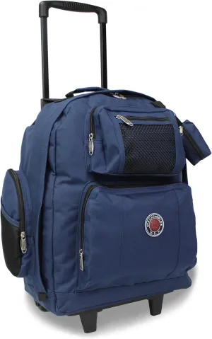World Traveler Transworld 22-Inch Carry-On Rolling Backpack, Navy