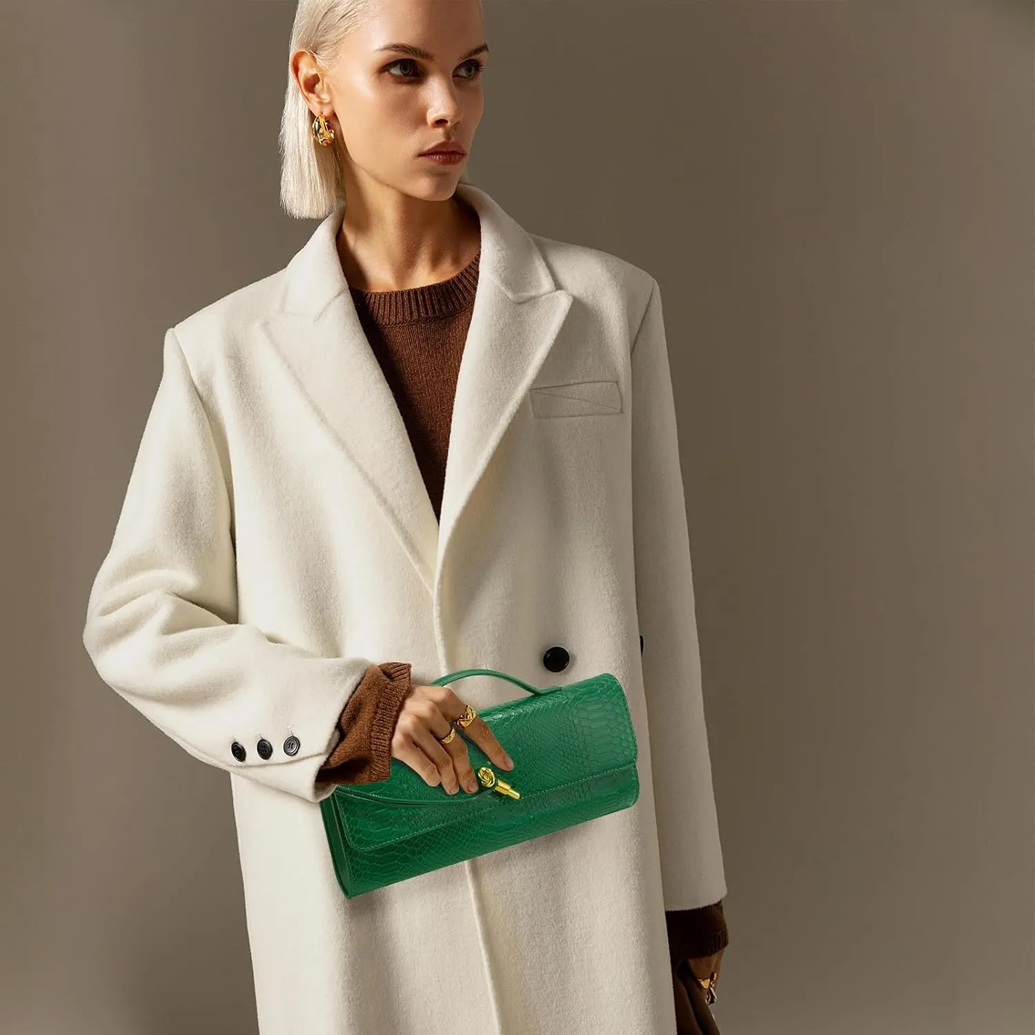 Woven Clutch Purses for Women, Leather Evening Bag Shoulder Handbag Formal Satchel Crossbody Purse Party Bag
