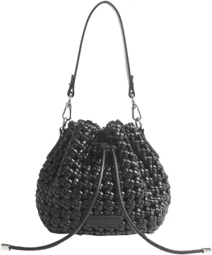 Woven Tote Bucket Bag Shoulder Purse for Women Handwoven Crossbody Handbag Small Satchel Basket Tote Bag Woven Handbag Purse