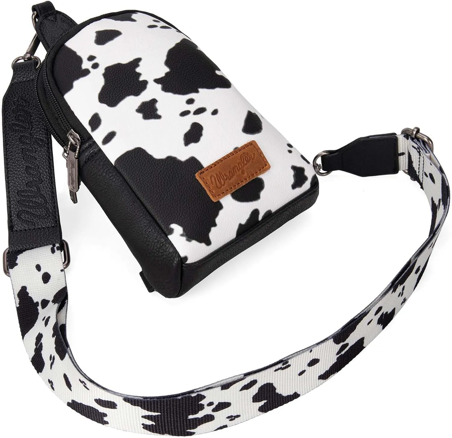 Wrangler Cow Print Crossbody Bags for Women Western Sling Bag with Adjustable Starp Cross Body Purse