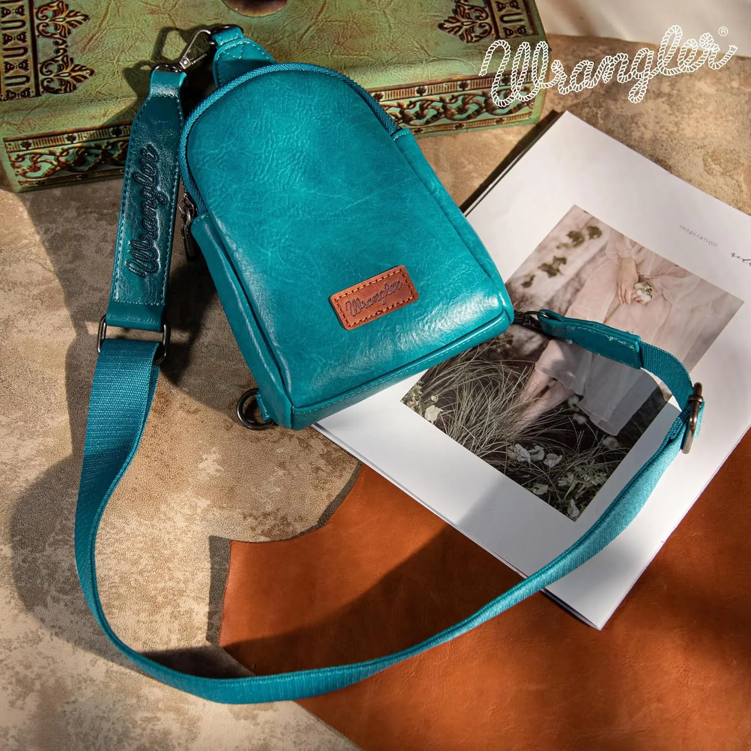 Wrangler Small Crossbody Sling Bags for Women Fanny Packs Chest Bag for Travel - Mother Day Gift