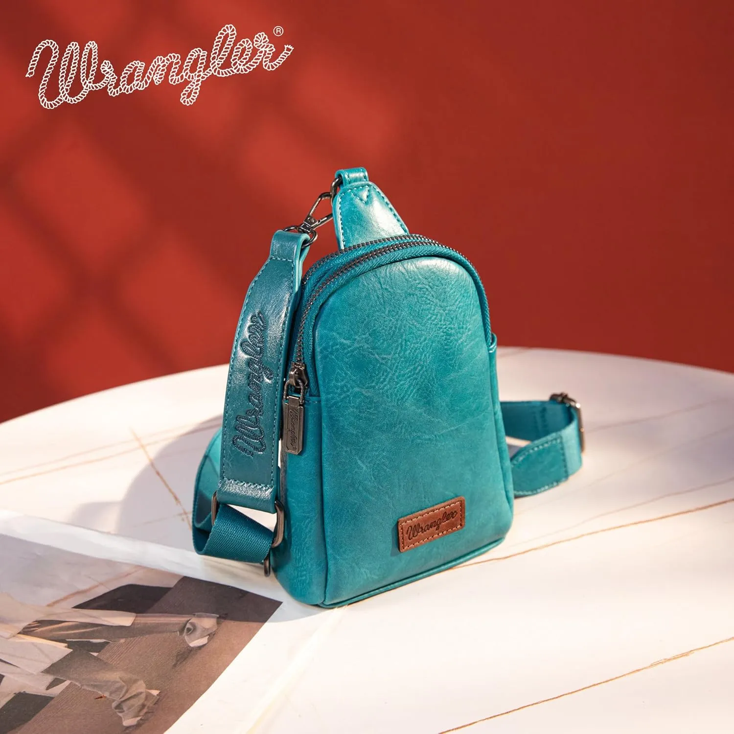 Wrangler Small Crossbody Sling Bags for Women Fanny Packs Chest Bag for Travel - Mother Day Gift