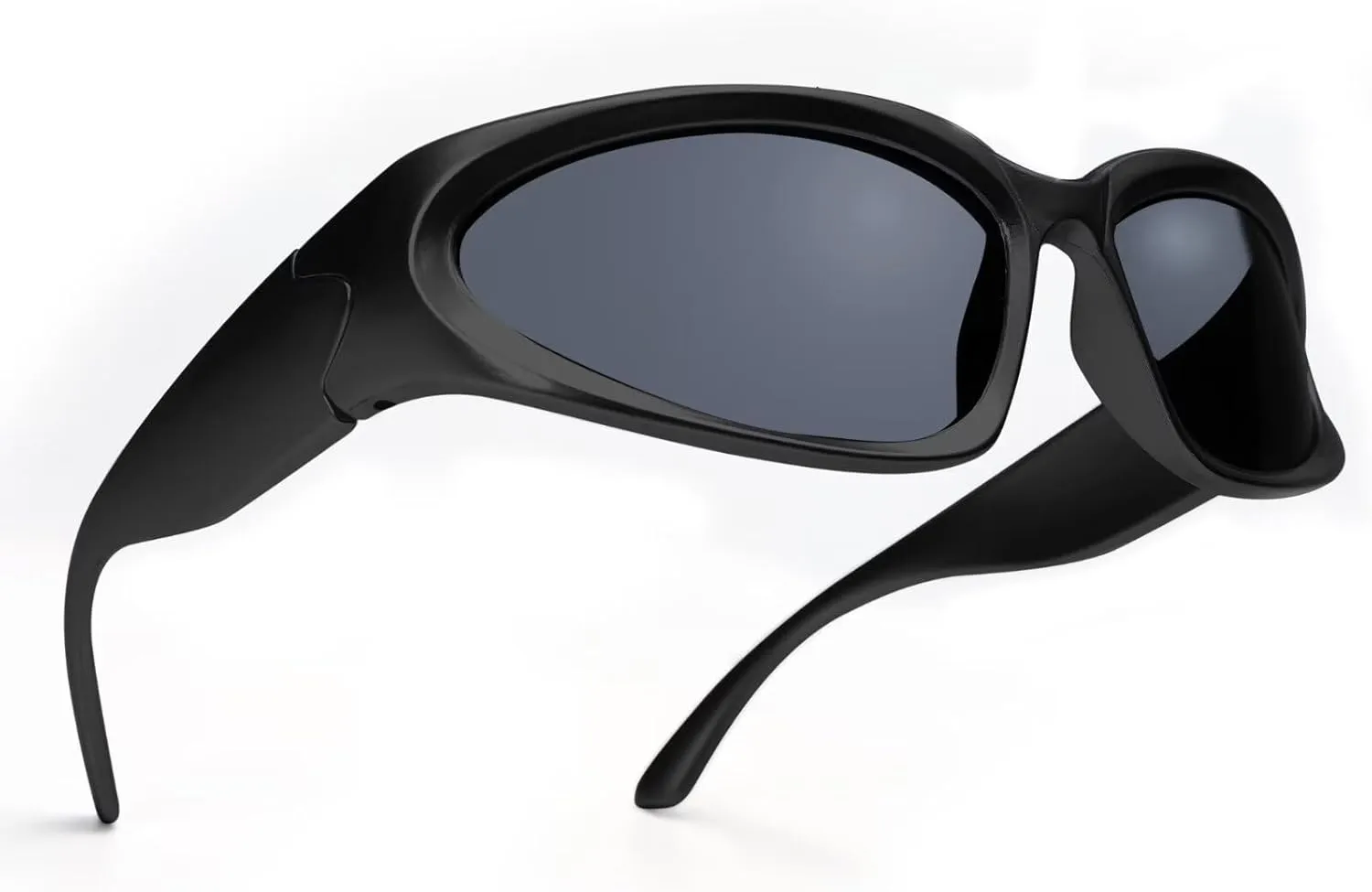 Wrap Around Fashion Sunglasses for Men Women Trendy Swift Oval Dark Futuristic Sunglasses Shades Glasses Eyeglasses