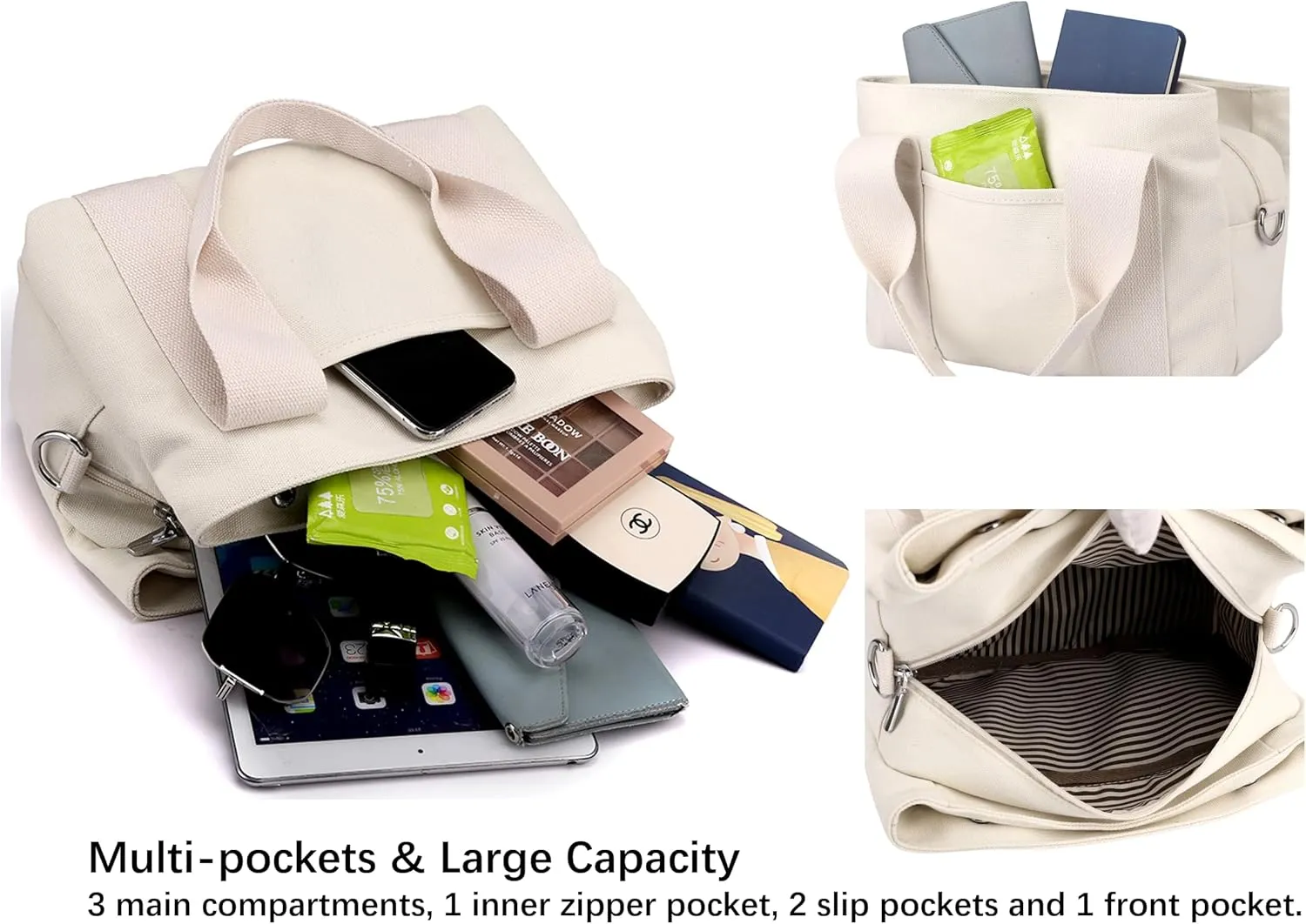 Wxnow Canvas Messenger bags for women,Tote Crossbody Shoulder Bag Satchel Purse