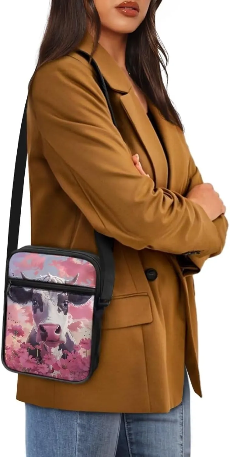 Xoenoiee Mini Messenger Bag Men Women Sling Bags with Multi Pockets Small Crossbody Bag for Walking Outing Daily