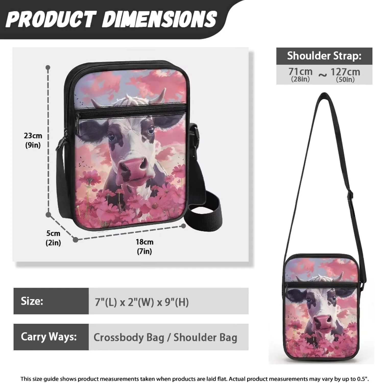 Xoenoiee Mini Messenger Bag Men Women Sling Bags with Multi Pockets Small Crossbody Bag for Walking Outing Daily
