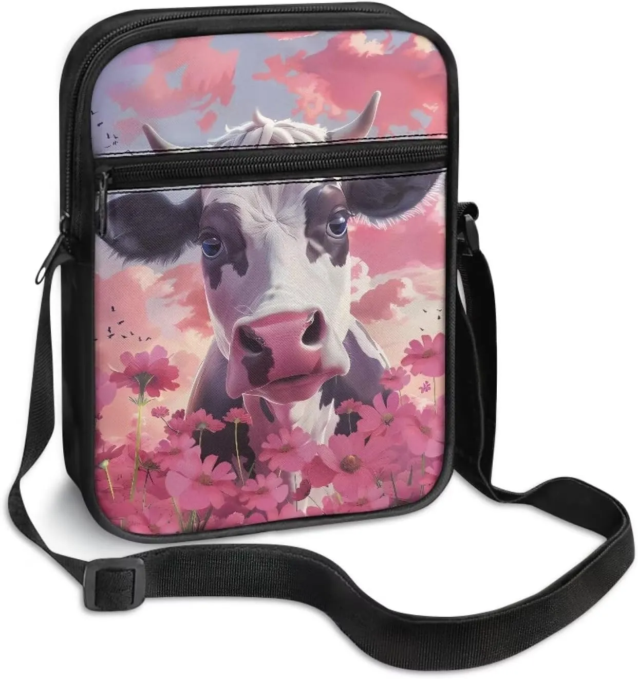 Xoenoiee Mini Messenger Bag Men Women Sling Bags with Multi Pockets Small Crossbody Bag for Walking Outing Daily