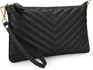 YALUXE Genuine Leather Wristlet Handbags Purses Cell Phone Pocket Clutch Wallet Crossbody Bags for Women