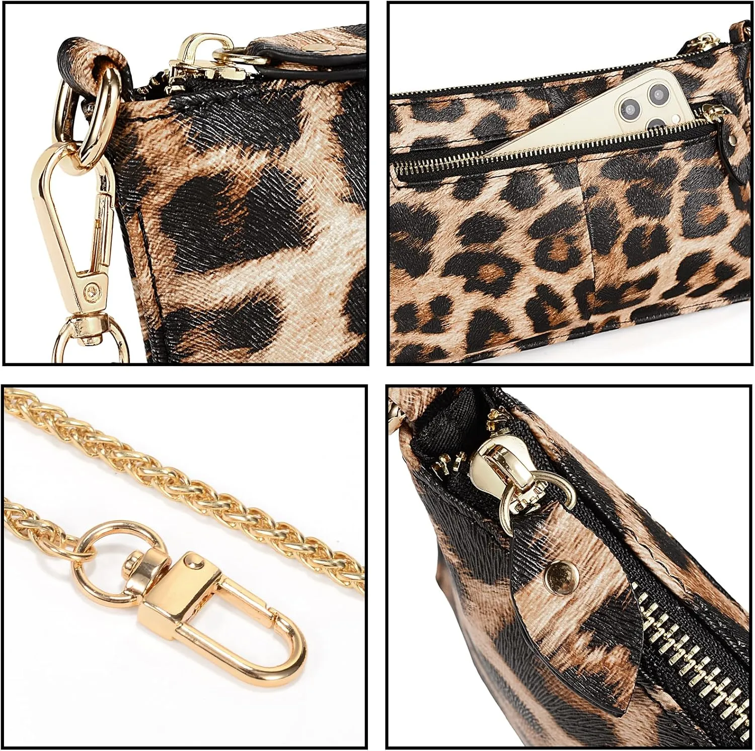 YALUXE Genuine Leather Wristlet Handbags Purses Cell Phone Pocket Clutch Wallet Crossbody Bags for Women