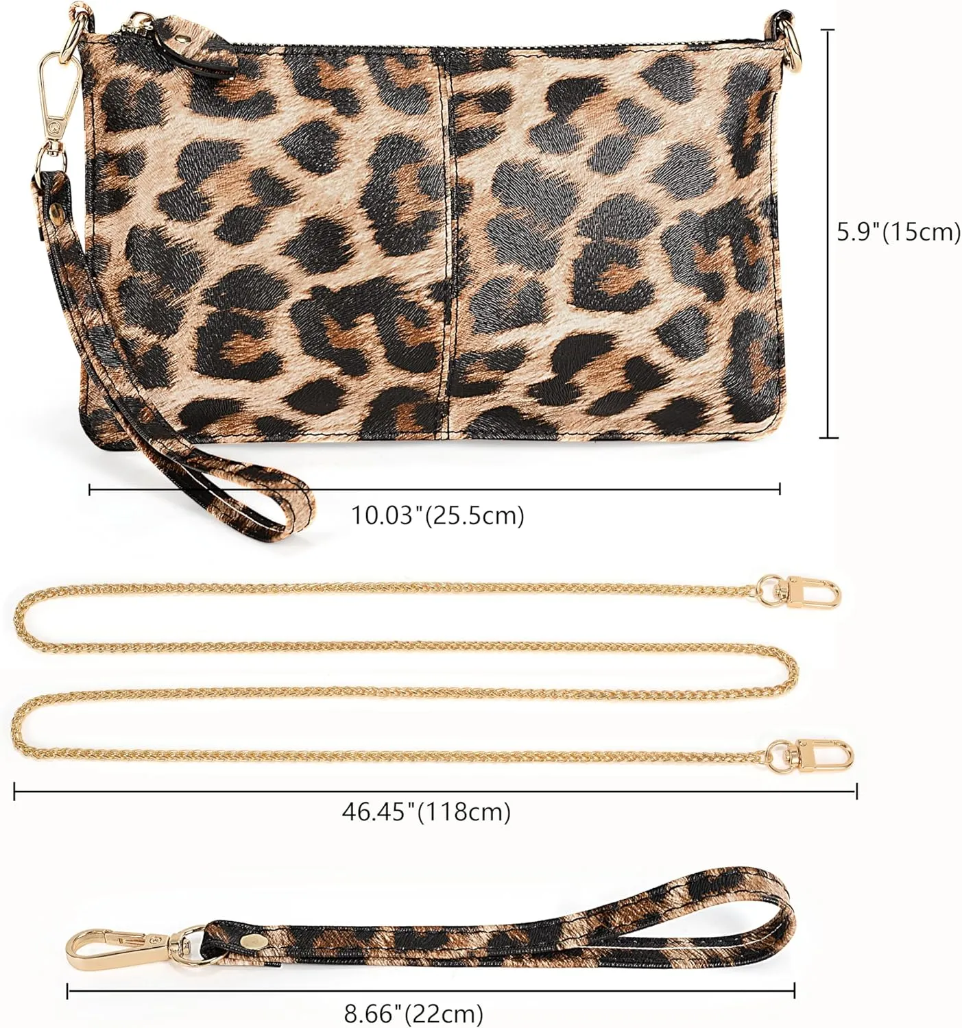 YALUXE Genuine Leather Wristlet Handbags Purses Cell Phone Pocket Clutch Wallet Crossbody Bags for Women