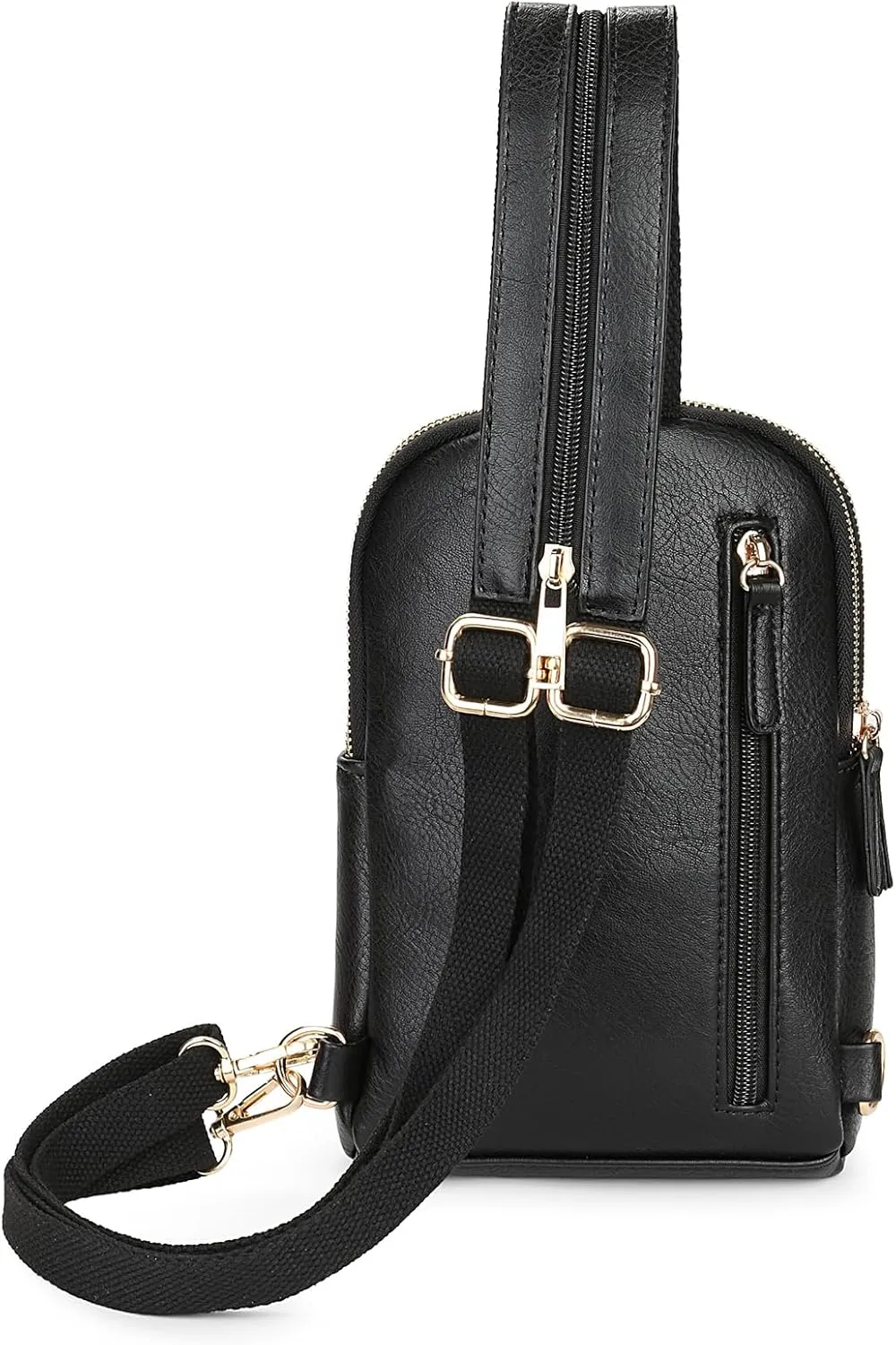 YALUXE Sling Bags for Women Leather Crossbody Bag Trendy Crossover Chest Bag with Convertible Zipperable Strap