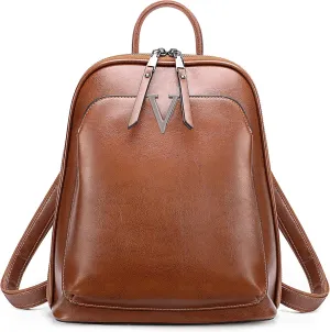 YALUXE Women's Fashion Backpack Handbags Genuine Leather Convertible Anti-theft Back Pack