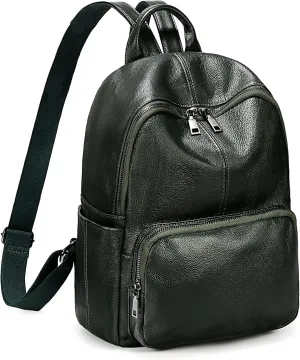 YALUXE Women's Real Leather Backpack Purse Convertible Shoulder Bag Versatile Daypack
