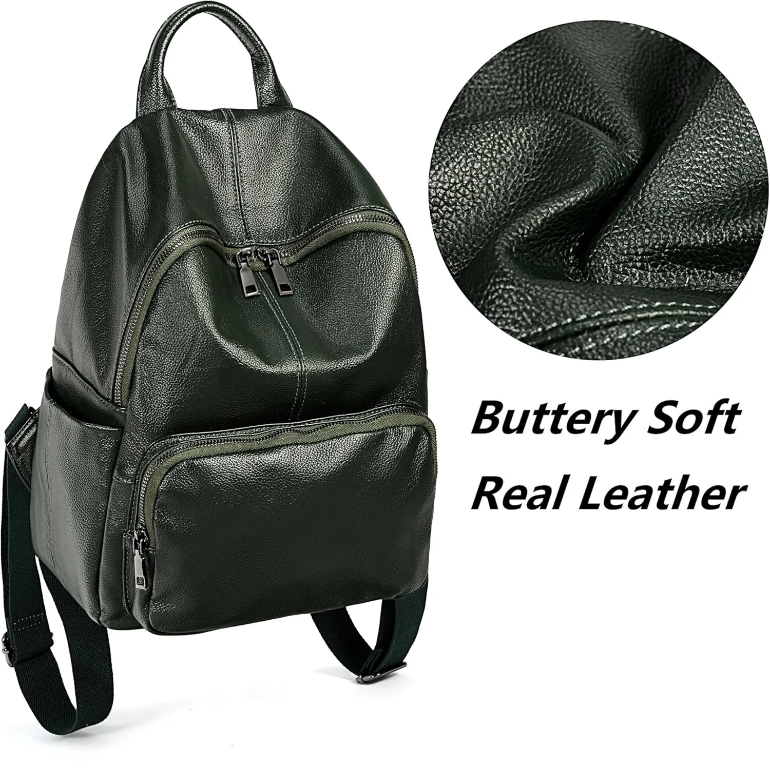 YALUXE Women's Real Leather Backpack Purse Convertible Shoulder Bag Versatile Daypack