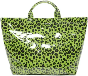 YFGBCX PVC Tote Bag for Women,Leopard Print Purse, Cheetah Letter Print Tote Handbag Clear PVC Carry All Bag Hobo Handbag