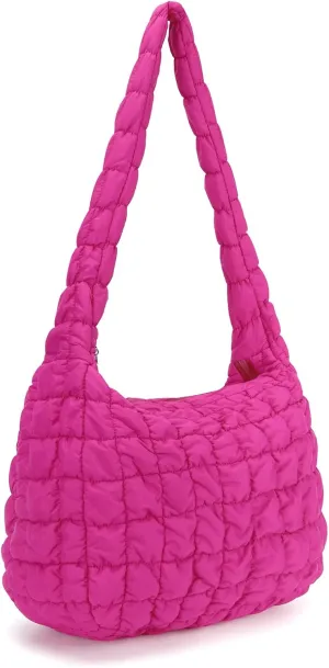 YFGBCX Quilted Tote Bag for Women - Lightweight Puffy Shoulder Bag with Quilted Padding