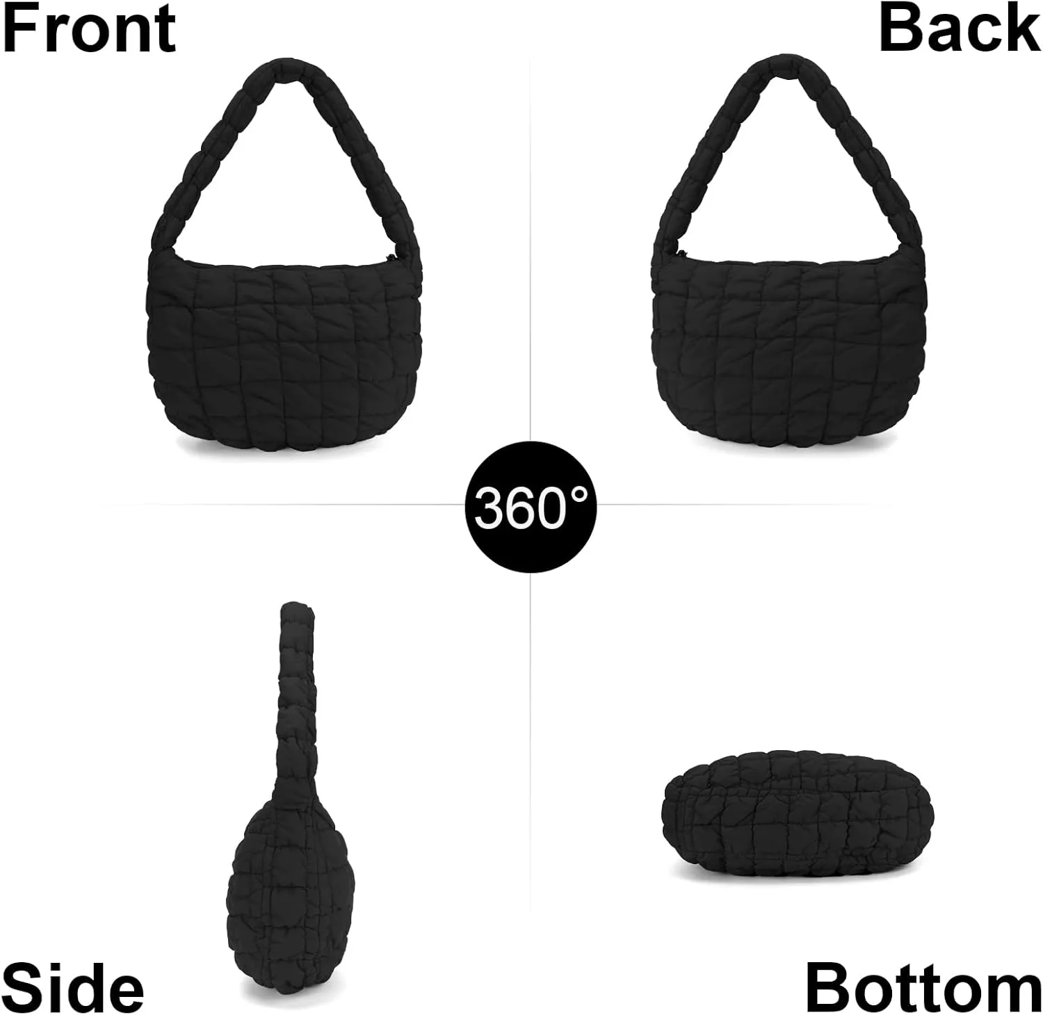 YFGBCX Quilted Tote Bag for Women - Lightweight Puffy Shoulder Bag with Quilted Padding