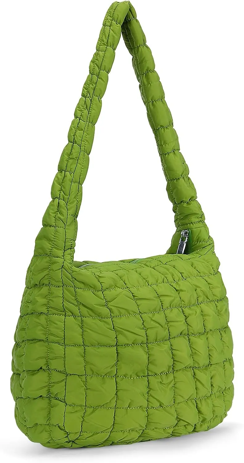 YFGBCX Quilted Tote Bag for Women - Lightweight Puffy Shoulder Bag with Quilted Padding