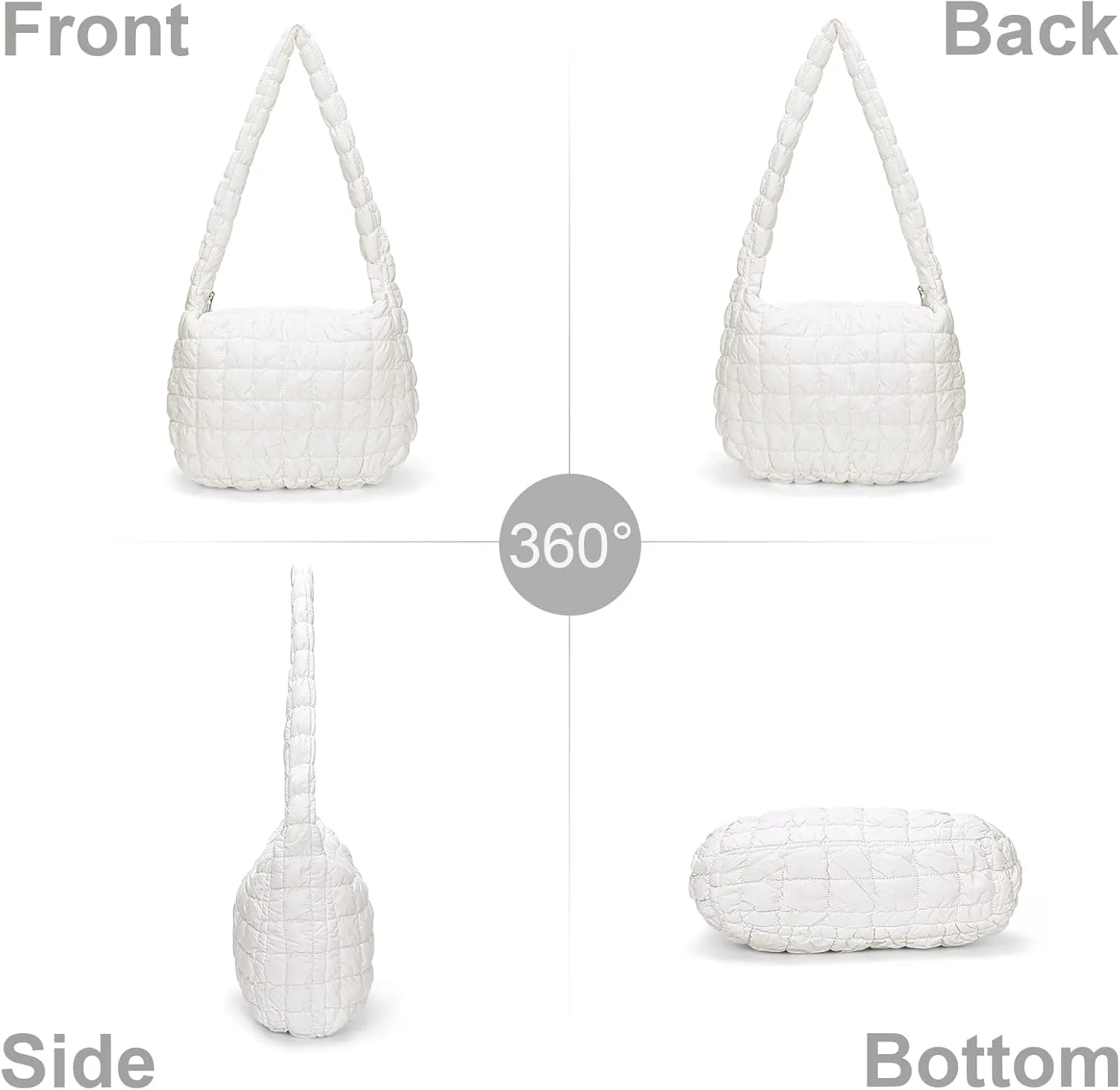 YFGBCX Quilted Tote Bag for Women - Lightweight Puffy Shoulder Bag with Quilted Padding