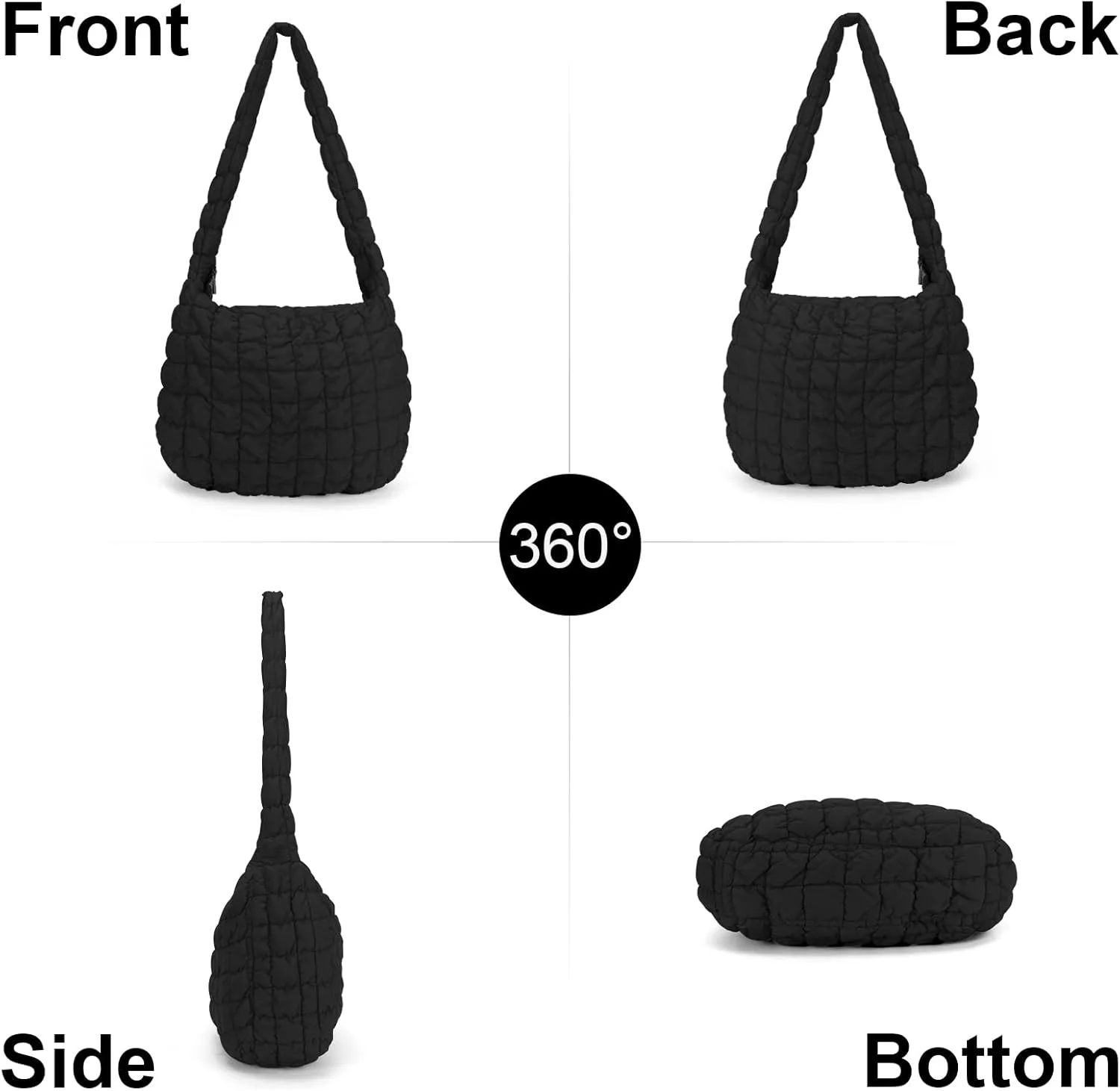 YFGBCX Quilted Tote Bag for Women - Lightweight Puffy Shoulder Bag with Quilted Padding