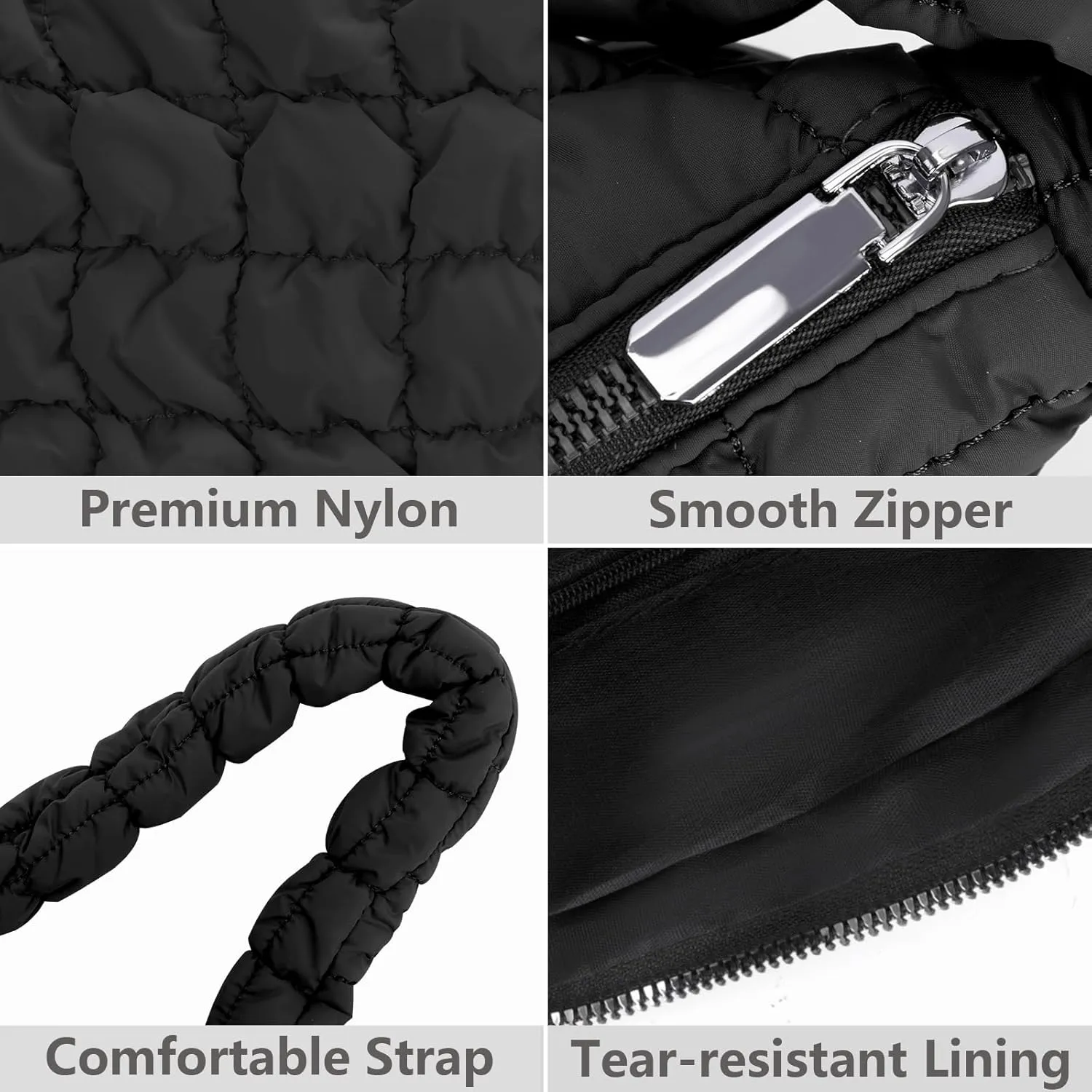 YFGBCX Quilted Tote Bag for Women - Lightweight Puffy Shoulder Bag with Quilted Padding
