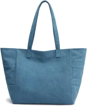 Yohora Canvas Shoulder Bag Large Capacity Cloth Hobo Handbag Tote Bag Retro Reusable Satchel Commuter Purse for Women Work