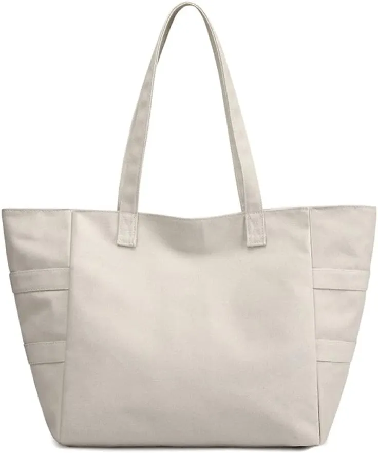 Yohora Canvas Shoulder Bag Large Capacity Cloth Hobo Handbag Tote Bag Retro Reusable Satchel Commuter Purse for Women Work