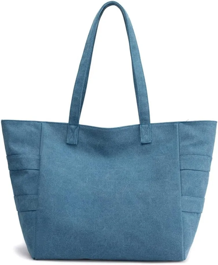 Yohora Canvas Shoulder Bag Large Capacity Cloth Hobo Handbag Tote Bag Retro Reusable Satchel Commuter Purse for Women Work