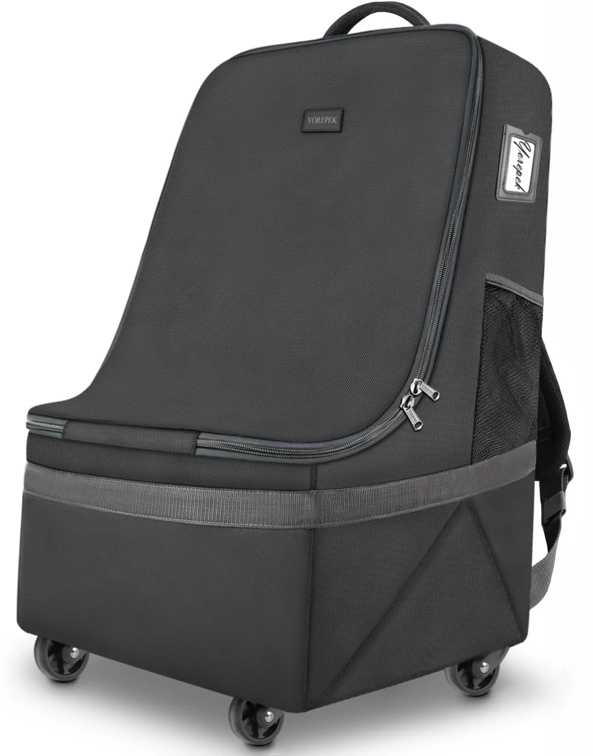 YOREPEK Car Seat Travel Bag with Wheels, Padded Car Seat Backpack, Large Carseat Travel Bag for Airplane, Gate Check Bag, Car Seat Travel Cover with Shoulder Strap, Car Seat Carrier for Airport